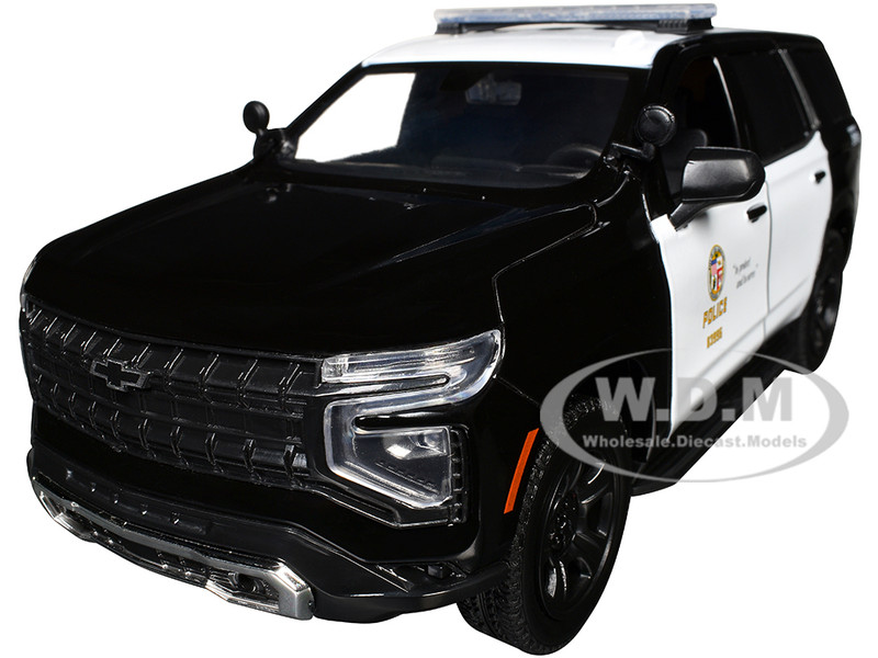 2025 Chevrolet Tahoe Police Pursuit Vehicle Los Angeles Police Department LAPD Black and White Law Enforcement and Public Service Series 1/24 Diecast Model Car Moto2025 Chevrolet Tahoe Police Pursuit Vehicle Los Angeles Police Department LAPD Black and White Law Enforcement and Public Service Series 1/24 Diecast Model Car Motormax 76636rmax 76636
