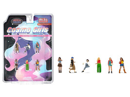 Cosmo Girls 6 piece Diecast Figure Set 6 Figures Limited Edition for 1/64 Scale Models American Diorama AD-2437MJ