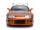 Brian s Toyota Supra Orange Color Brush Finish 25 Years of Fast & Furious Anniversary The Fast and the Furious 2001 Movie Fast & Furious Series 1/24 Diecast Model Car Jada 37703