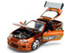 Brian s Toyota Supra Orange Color Brush Finish 25 Years of Fast & Furious Anniversary The Fast and the Furious 2001 Movie Fast & Furious Series 1/24 Diecast Model Car Jada 37703