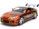 Brian s Toyota Supra Orange Color Brush Finish 25 Years of Fast & Furious Anniversary The Fast and the Furious 2001 Movie Fast & Furious Series 1/24 Diecast Model Car Jada 37703