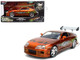 Brian s Toyota Supra Orange Color Brush Finish 25 Years of Fast & Furious Anniversary The Fast and the Furious 2001 Movie Fast & Furious Series 1/24 Diecast Model Car Jada 37703
