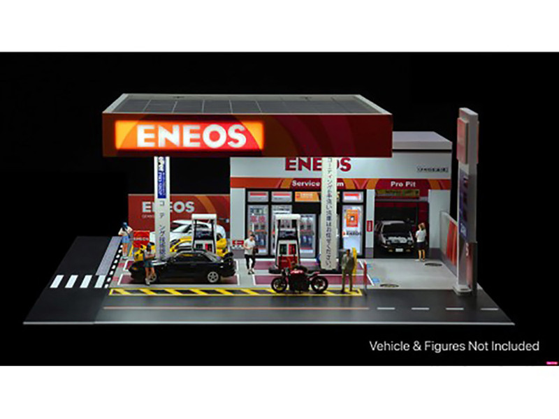 Eneos Japan Gas Station Diorama Set American Diorama X G Fans Series for 1/64 Scale Models American Diorama AD-710038GF