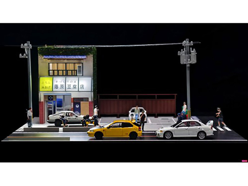 Akina Tofu Shop Diorama Set American Diorama X G Fans Series for 1/64 Scale Models American Diorama AD-710039GF