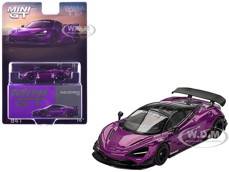 McLaren 720S LB Works Purple Metallic Limited Edition 1/64 Diecast Model Car Mini GT MGT00841