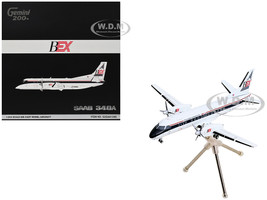 Saab 340A Commercial Aircraft Delta Connection Business Express Airlines N749BA White with Dark Blue and Red Stripes Gemini 200 Series 1/200 Diecast Model Airplane GeminiJets G2GAA1345
