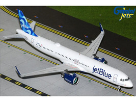 Airbus A321neo Commercial Aircraft JetBlue Airways N2180J White with Blue Tail Gemini 200 Series 1/200 Diecast Model Airplane GeminiJets G2JBU1336