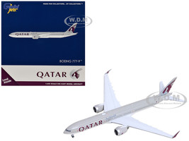 Boeing 777 9 Commercial Aircraft Qatar Airways A7 BKA Gray with Dark Red Tail Graphics 1/400 Diecast Model Airplane GeminiJets GJ2278