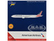 Boeing 777 300ER Commercial Aircraft with Flaps Down American Airlines N722AN Gray with Striped Tail 1/400 Diecast Model Airplane GeminiJets GJ2303F