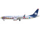 Boeing 737 MAX 9 Commercial Aircraft Aeromexico Kukulcan XA GQS White with Graphics and Blue Tail 1/400 Diecast Model Airplane GeminiJets GJ2316