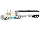 Peterbilt 389 with 63 Mid Roof Sleeper and 43 Wilson Pacesetter High Sided Grain Trailer Capitola Trucking Cream 1/64 Diecast Model DCP/First Gear 60-2207