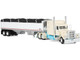 Peterbilt 389 with 63 Mid Roof Sleeper and 43 Wilson Pacesetter High Sided Grain Trailer Capitola Trucking Cream 1/64 Diecast Model DCP/First Gear 60-2207
