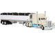 Peterbilt 389 with 63 Mid Roof Sleeper and 43 Wilson Pacesetter High Sided Grain Trailer Capitola Trucking Cream 1/64 Diecast Model DCP/First Gear 60-2207