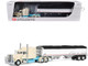 Peterbilt 389 with 63 Mid Roof Sleeper and 43 Wilson Pacesetter High Sided Grain Trailer Capitola Trucking Cream 1/64 Diecast Model DCP/First Gear 60-2207