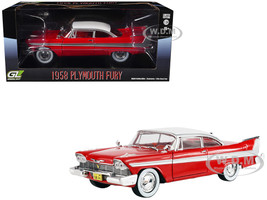 1958 Plymouth Fury Red with White Top and Red Interior Hollywood Greatest Hits Series 1/24 Diecast Model Car Greenlight 84222