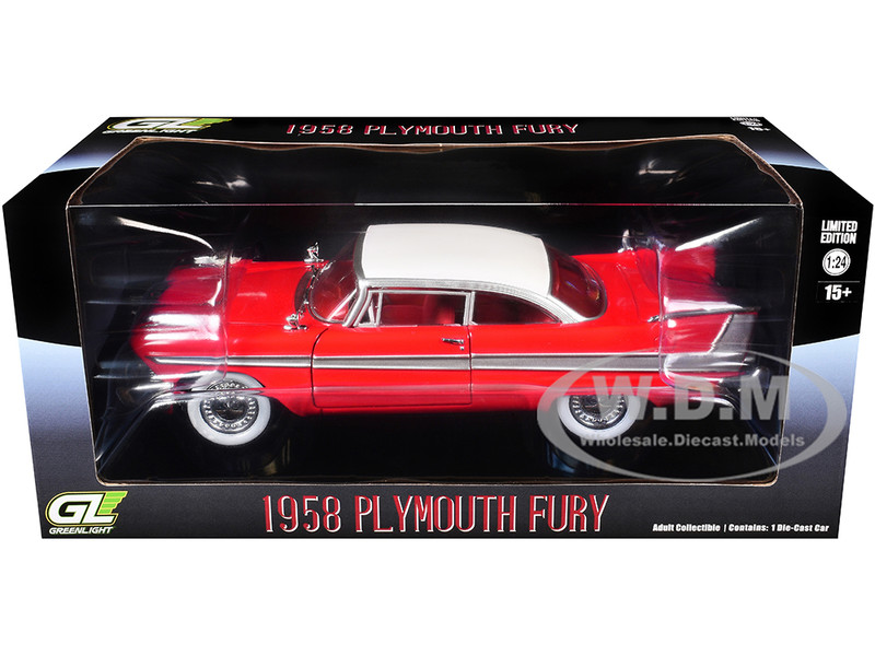 1958 PLYMOUTH FURY RED 1/24 DIECAST MODEL CAR BY GREENLIGHT 84222