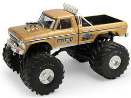 1979 Ford F 250 Monster Truck Bigfoot #1 50th Anniversary Gold Metallic Kings of Crunch Series 1/43 Diecast Model Car Greenlight 88061