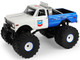 1972 Chevrolet K 10 Monster Truck Chevron 150th Anniversary White and Blue Metallic Kings of Crunch Series 1/43 Diecast Model Car Greenlight 88063