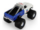 1972 Chevrolet K 10 Monster Truck Chevron 150th Anniversary White and Blue Metallic Kings of Crunch Series 1/43 Diecast Model Car Greenlight 88063