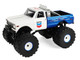 1972 Chevrolet K 10 Monster Truck Chevron 150th Anniversary White and Blue Metallic Kings of Crunch Series 1/43 Diecast Model Car Greenlight 88063