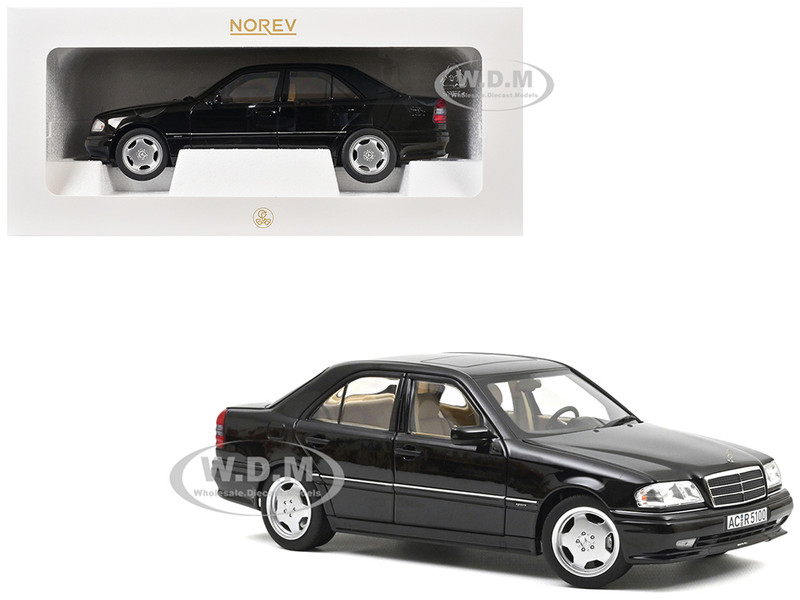 1993 Mercedes Benz C36 AMG Black Metallic 1/18 Diecast Model Car Norev 183381