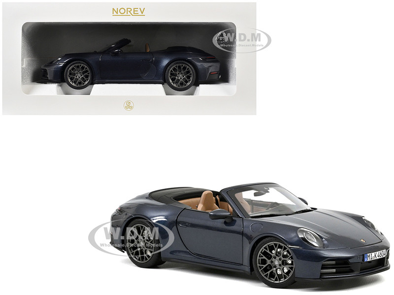 2024 Porsche 911 Carrera S Cabriolet Yachting Blue Metallic 1/18 Diecast Model Car Norev 187180
