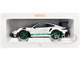 2022 Porsche 911 GT3 RS Weissach Pack White with Green Stripes And Carbon Hood and Top 1/18 Diecast Model Car Norev 187372