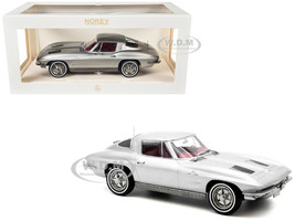 1963 Chevrolet Corvette Sting Ray Sebring Silver Metallic with Red Interior 1/18 Diecast Model Car Norev 189052