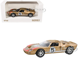 1966 Ford GT40 MKII #5 Kandy Gold Metallic with White Stripes and Red Graphics 1/43 Diecast Model Car Norev 270578