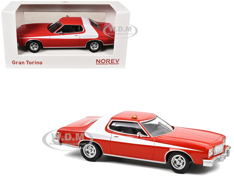 1975 Ford Gran Torino Red with White Graphics 1/43 Diecast Model Car Norev 270586