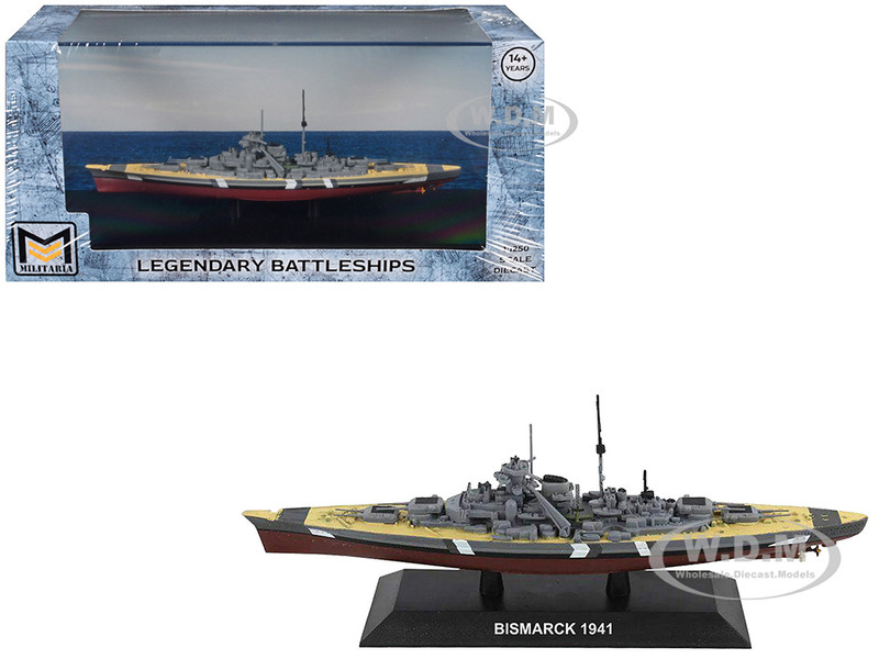 Bismarck Battleship German Navy 1941 Legendary Battleships Series 1/1250 Diecast Model Militaria Die Cast 24223-41