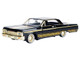 1964 Chevrolet Impala Lowrider Black with Gold Graphics and Wheels Midnight Eclipse Series 1/24 Diecast Model Car Motormax 79202BK 1964 Chevrolet Impala Lowrider Black with Gold Graphics and Wheels Midnight Eclipse Series 1/24 Diecast Model Car Motormax 79202BK