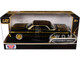 1964 Chevrolet Impala Lowrider Black with Gold Graphics and Wheels Midnight Eclipse Series 1/24 Diecast Model Car Motormax 79202BK