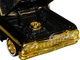 1964 Chevrolet Impala Lowrider Black with Gold Graphics and Wheels Midnight Eclipse Series 1/24 Diecast Model Car Motormax 79202BK