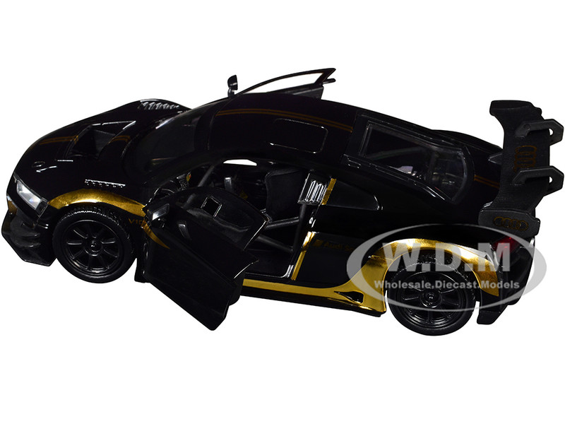 AUDI R8 LMS GT3 BLACK W/GOLD 1/24 DIECAST MODEL CAR BY MOTORMAX