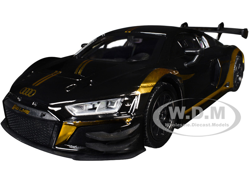 AUDI R8 LMS GT3 BLACK W/GOLD 1/24 DIECAST MODEL CAR BY MOTORMAX
