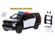 2025 Chevrolet Tahoe PPV Black and White Builder s Kit with Flashing Light Bar and Front and Rear Lights and Sounds 1/24 Diecast Model Car Motormax 79623BKW