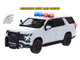 2025 Chevrolet Tahoe PPV White Builder s Kit with Flashing Light Bar and Front and Rear Lights and Sounds 1/24 Diecast Model Car Motormax 79623W