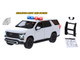 2025 Chevrolet Tahoe PPV White Builder s Kit with Flashing Light Bar and Front and Rear Lights and Sounds 1/24 Diecast Model Car Motormax 79623W
