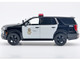 2025 Chevrolet Tahoe PPV LAPD Los Angeles Police Department Black and White with Flashing Light Bar and Front and Rear Lights and Sounds 1/24 Diecast Model Car Motormax 79627