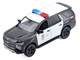 2025 Chevrolet Tahoe PPV LAPD Los Angeles Police Department Black and White with Flashing Light Bar and Front and Rear Lights and Sounds 1/24 Diecast Model Car Motormax 79627