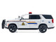 2025 Chevrolet Tahoe PPV RCMP Royal Canadian Mounted Police White with Stripes with Flashing Light Bar and Front and Rear Lights and Sounds 1/24 Diecast Model Car Motormax 79628