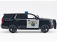 2025 Chevrolet Tahoe PPV CHP California Highway Patrol Black and White with Flashing Light Bar and Front and Rear Lights and Sounds 1/24 Diecast Model Car Motormax 79629