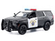 2025 Chevrolet Tahoe PPV CHP California Highway Patrol Black and White with Flashing Light Bar and Front and Rear Lights and Sounds 1/24 Diecast Model Car Motormax 79629