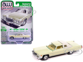 1976 Cadillac Coupe DeVille Phoenician Ivory Luxury Cruisers Series 1/64 Diecast Model Car Auto World 64532-AWSP210B