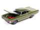1971 Plymouth Sport Fury GT Amber Sherwood Green Metallic with White Graphics Vintage Muscle Series 1/64 Diecast Model Car Auto World 64532-AWSP211A