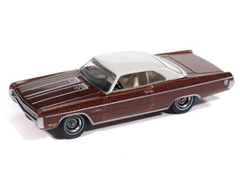 1971 Plymouth Sport Fury GT Autumn Bronze Metallic with White Graphics and Top Vintage Muscle Series 1/64 Diecast Model Car Auto World 64532-AWSP211B