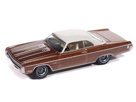 1971 Plymouth Sport Fury GT Autumn Bronze Metallic with White Graphics and Top Vintage Muscle Series 1/64 Diecast Model Car Auto World 64532-AWSP211B