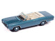 1968 Dodge Coronet 500 Convertible Pale Blue Metallic with White Interior Vintage Muscle Series 1/64 Diecast Model Car Auto World 64532-AWSP212A