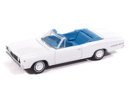 1968 Dodge Coronet 500 Convertible White with Blue Interior Vintage Muscle Series 1/64 Diecast Model Car Auto World 64532-AWSP212A